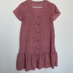 Pink Flowy Summer Dress - Midi